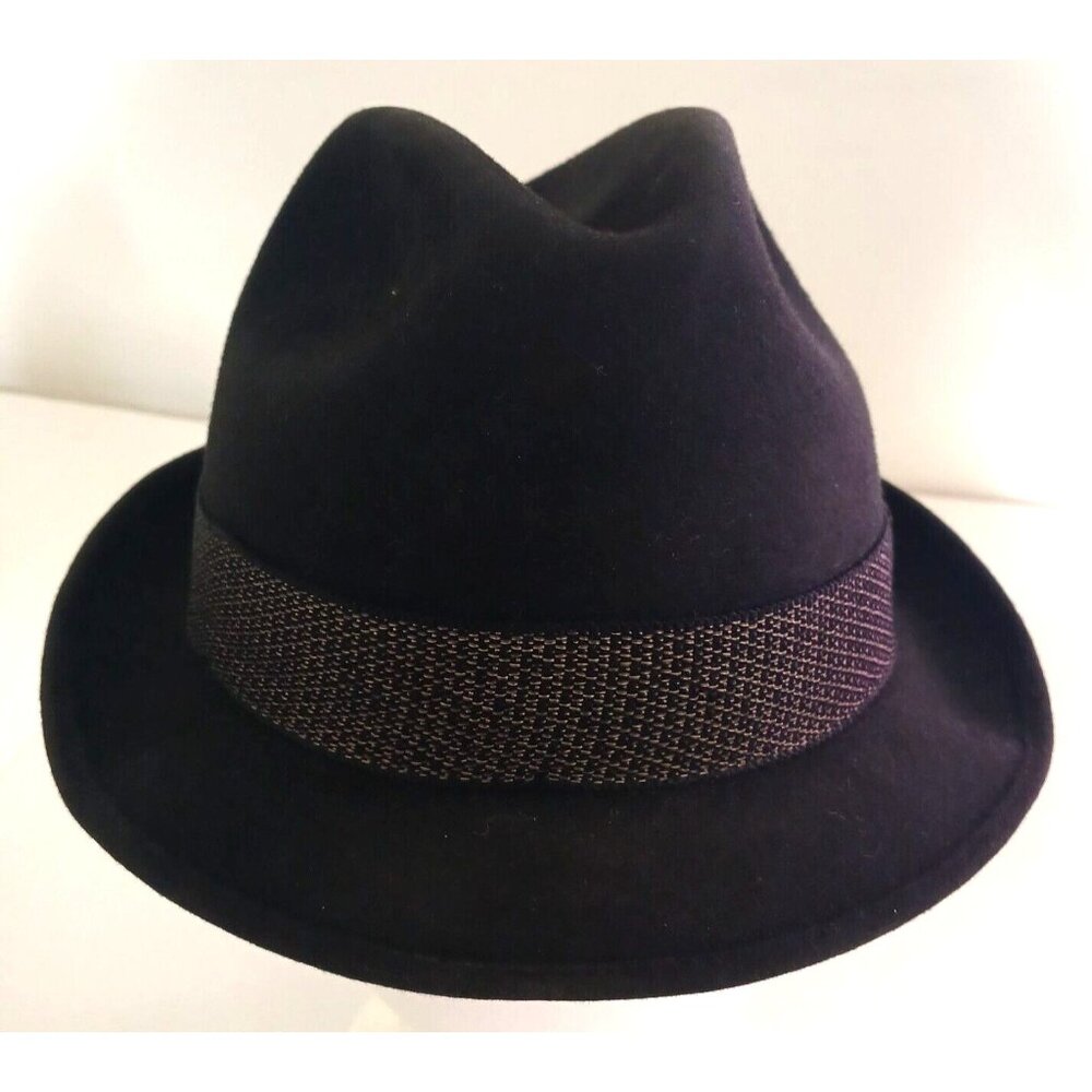 Vintage MALLORY Sam Snead Hat Fedora Style 6 7/8 Black Made in Canada Lined